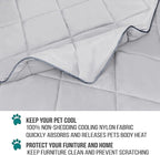 PetAmi Premium Cooling Dog Blanket | Lightweight Fluffy Pet Throw Blanket Bed Cover for Dogs, Cat, Puppies | Pet Blanket Furniture Protector Couch Sofa | Reversible Fuzzy Cozy | 40x60, Light Grey