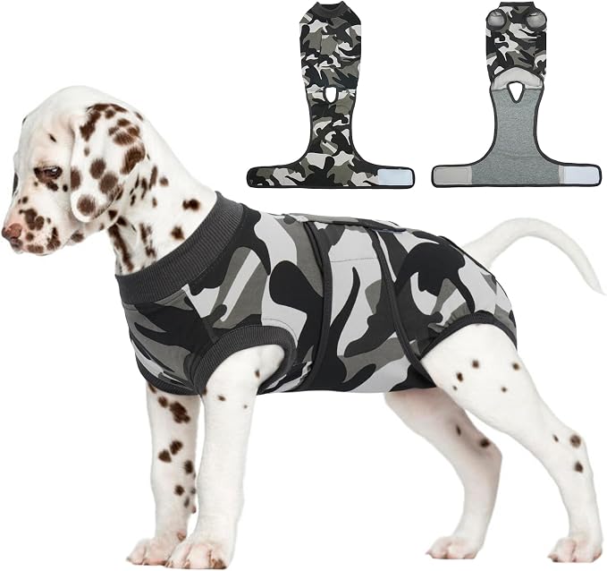 FUAMEY Dog Surgery Recovery Suit, Soft Breathable Neuter Suit for Male Dogs | Post Neuter Surgery Suit, Alternative to Cone of Shame, Wound Care for Dogs, Anti-lick Dog Recovery Suit Camouflage XS