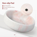 Karibiber Marble Dog Bowl, 6lbs Weighted Dog Food Bowl, Non-Slip Large Heavy Water Bowls, Cute Pink Stone Food and Water Dish for Large Dogs, Natural Marble, Easy to Clean, Holds 6 Cups