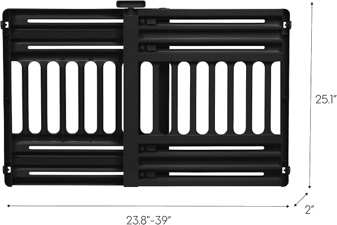 IRIS USA Pet Gate, Adjustable Width, Black | Room Separation, Walk-Through Design, Swing-Open Door, Hands-Free Operation, No Drilling Needed, One-Hand Open