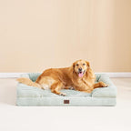 EHEYCIGA Orthopedic XXL Dog Bed, Waterproof Washable XL Big Pet Bed 52" | Non-Slip Bottom and Egg-Crate Memory Foam Extra Large Pet Couch Bed with Washable Removable Cover, Sage Green