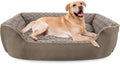 JOEJOY Rectangle Dog Bed for Large Medium Small Dogs - Washable Orthopedic Sofa Bed, Soft Breathable Puppy & Pet Cuddler, Durable Calming Dog Bed with Anti-Slip Bottom, Multiple Sizes, Dark Brown