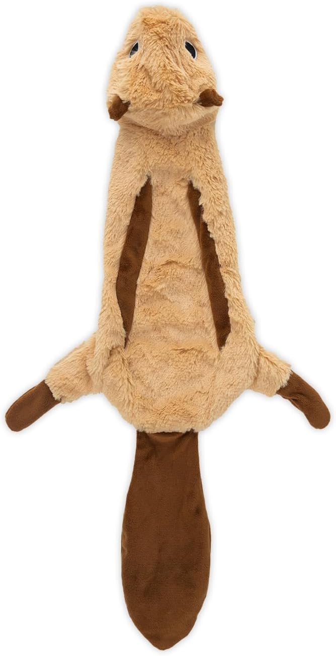 Best Pet Supplies Squeaky Dog Toys with Soft Durable Fabric for Small, Medium and Large Pets Interactive Toy for Indoor Play, Supports Active Biting and Play - Squirrel, Large