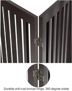 unipaws 36”H Free Standing Pet Gate for Dog Cat, 60”Wide Wooden Dog Gates | Foldable Pet Fence for Doorway, Stairs, Step, Expandable Doggy Barrier, Indoor Use