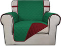 PureFit Reversible Chair Sofa Cover Dog Couch Covers for Sofa, 25.5 in | Green/Red, Water Resistant Couch Protector, Washable Pet Couch Cover with Non Slip and Elastic Straps For Kids
