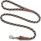 Mendota Pet Snap Leash - British-Style Braided Dog Lead, Made in The USA - Mocha, 3/8 in x 4 ft - for Small/Medium Breeds
