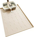 Songrey Silicone Cat Litter Mat 24" x 16", Large Litter Trapping Mat, Beige | Waterproof, Urine-Proof Litter Box Mat for Floor, Soft on Kitty Paws, Easy To Clean, Cat Supplies, Pet Feeding Mat