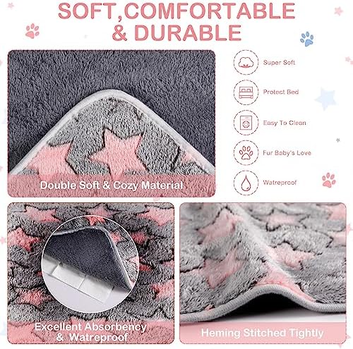 Reginary 4 Pcs Guinea Pig Fleece Cage Liners, Cute Star, 35 x 24 Inch - Image 6