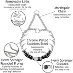 Herm Sprenger 3mm Prong Collar for Dog Training with Easy Quick Release Cliclock & ORing - German Made Dog Collar for Large Dogs (20-25" Neck)