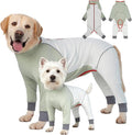Dog Onesie Coat - Water-Repellent & Stretchable, Dirt-Resistant Outdoor Puppy Suit with Reflective Strips | Controls Shedding | for Small, Medium, Large Dogs (Beige, XL(Weight 13-22 lbs))