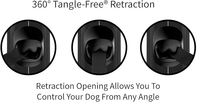 TUG Original Retractable Dog Leash, Anti-Slip, 16’ Tape (Large, Black/Grey) | Anti-Slip Handle, 16 ft Strong Nylon Tape, One-Handed Brake, Pause, Lock