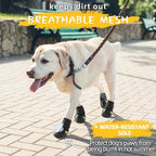 Hcpet Dog Boots, Dog Shoes for Large Dogs, Medium Dog Boots & Paw Protectors, Anti-Slip Dog Booties for Hot Pavement Winter Snow Hiking with Reflective Straps Black Size 7