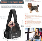 SlowTon Pet Dog Sling Carrier, Hands Free Hard Bottom Papoose Small Animal Puppy Up to 6 lbs Travel Bag Tote Breathable Mesh Support Adjustable Padded Strap Pocket Safety Belt(Widened Black)