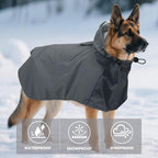 Waterproof Dog Raincoat with Hood, Windproof Rain Jacket for Large Dogs | Adjustable Reflective Dog Rain Coat with Leash Hole, for Rainy&Snowy Day, Fits Golden Retriever, Labrador, German Shepherd