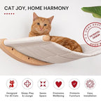 Cat Wall Hammock for Large Cats, Cat Wall Bed | A space-saving wall mounted cat bed with a washable, replaceable cushion that holds big cats up to 35 lbs