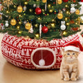 Christmas Tree Cat Tunnel Bed-Christmas Cat Donut Tunnel with Tree Skirt, Multifunctional Round Pet Cave Toy Suitable for Kittens/Puppies/Rabbits/Ferret(Comfortable Cotton) by WelcometoTristcily