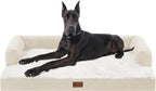 Orthopedic Washable Dog Bed for Extra Large Dogs, 53x42in, Beige | Orthopedic Foam Eases Joint Pressure, Bolsters Supports Head And Neck, Washable Pet Beds, Removable Cover, Non-Slip Bottom