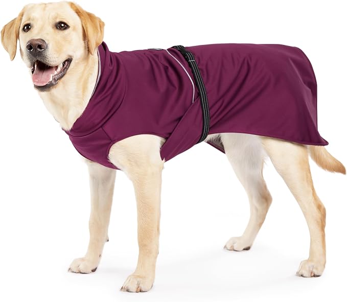 Goldpaw Rainpaw Waterproof Dog Raincoat - Durable Dog Rain Jacket for Large Dogs - Easy to Wear, Adjustable, Premium Pet Outerwear - Made in The USA - Machine Washable - Beetroot - Size 24