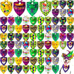 100 Pcs Dog Bandanas Bulk Adjustable Pet Scarves Mardi Gras M by Locmeo