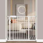 Fairy Baby 34-38.5 Inch Extra Wide Baby Gate for Doorways Stairs Hallway | Walk Through Baby Gates with Pressure Mounted Extention Kit, Indoor Auto-Close Safety Child Gates for Kids or Pets, White