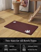 Pet Feeding Mat-Absorbent Dog Mat for Food and Water Bowl-No Stains Quick Dry Water Dispenser Mat-Dog Accessories Pet Supplies-Bowl for Messy Drinkers（RED,16"x24"
