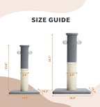 Made4Pets Cat Scratching Post with Sisal & Carpet for Indoor Cats, 23.6" | Cat Scratcher with Wide Stable Base, Interactive Hanging Toys, Ideal for Kittens, Small Cats and Everyday Indoor Play
