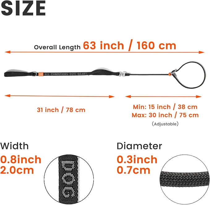 HowGo Slip Lead Dog Leash, 360°Swivel Anti-Tangle (Brown 5.5FT) | Traffic Handles Heavy-Duty Training Fur Stuck Free,Lightweight Aluminum Nylon,No-Pull Walking,All Breeds, Dog Trainer