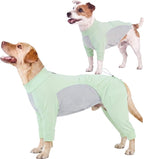 ROZKITCH Dog Sun Shirt for Sun Protection, 2-in-1 Combine Four Legs & Front-Leg Vest UV Shirt Protect Pet from UV Keep Cool on Beach Hiking Outdoor Playing in Summer Green L