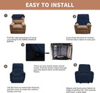 Easy-Going 100% Waterproof Recliner Chair Cover，1-Piece Recliner Slipcover | Dual Waterproof Couch Cover for Recliner，Leakproof Furniture Protector for Kids Pets Dog Cat Daily Stain, Dark Blue