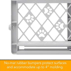 MYPET North States Paws Portable Pet Gate: 26-40" Wide. Pressure Mount. No Tools Needed. Made in USA. Dog Gate 23" Tall, Expandable, Durable Dog Gates for Doorways, Light Gray