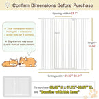 Lumizone Extra Tall Cat Gate 61.02" High 29.92"-59.44" Wide Pet Gate White | Dog Gate for Doorway Hallway Stairs Pressure Mounted Extra Wide 1.37" Gap No Drilling Auto-Close One-Handed Operation