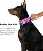 Dog Collar for Large Dogs,2 in Wide Heavy Duty,Pressure-Relief Padded, B-S | Professional Protection for Large and Giant Breeds,Handle for Control,Stainless Steel Buckle Ultra Safety,17-20 in