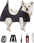 Supet Dog Grooming Hammock for Nail Trimming, Pet Grooming Hanging Harness | Restraint Dog Leashes Sling, Stress-Free Animal Holder Set for Clipping Nails, Ear & Eye Cleaning, Medicine(Black Currant, M)