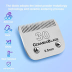 30# Dog Blade Set Compatible with Andis/Oster A5,Wahl KM10 Series Clipper | Size 30 Cut Length 1/50"(0.5mm)，Made of Ceramic Blade & Stainless Steel Blade,10 Pack