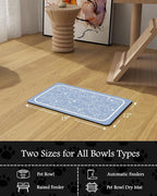 Pet Feeding Mat-Absorbent Dog Mat for Food and Water Bowl-No Stains Quick Dry Water Dispenser Mat-Dog Accessories Pet Supplies-Bowl for Messy Drinkers（BLUEDOGS,12"x19"