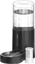 CZPET 2.5 Gallon Dog Water Bowl Dispenser with Filter (9.5L,Black) | With Stainless Steel Bowl Gravity Waterer, Large Capacity and Drinking Area Noise-Free for Pets