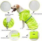 Pet Large Dog Raincoat Apparel Poncho Waterproof for Medium Large Sized for Dog Raincoat Clothes Jacket (Fluor Yellow,4XL)