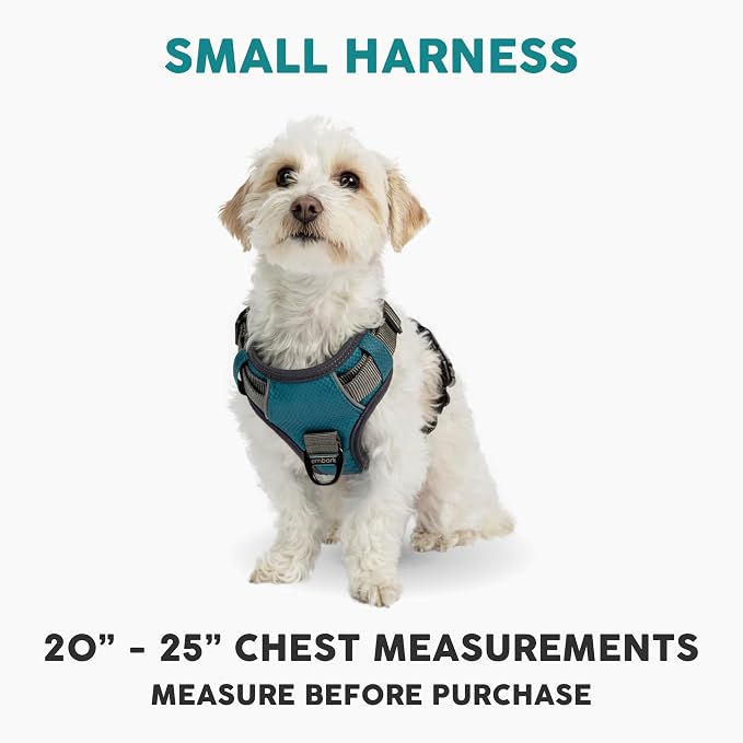 Embark Adventure Dog Harness for Small, Medium & Large Dogs – No Pull, Reflective Trim, Military Grade Nylon, 2 Leash Clips, Gel-Lined Handle, Soft Padded, Blue