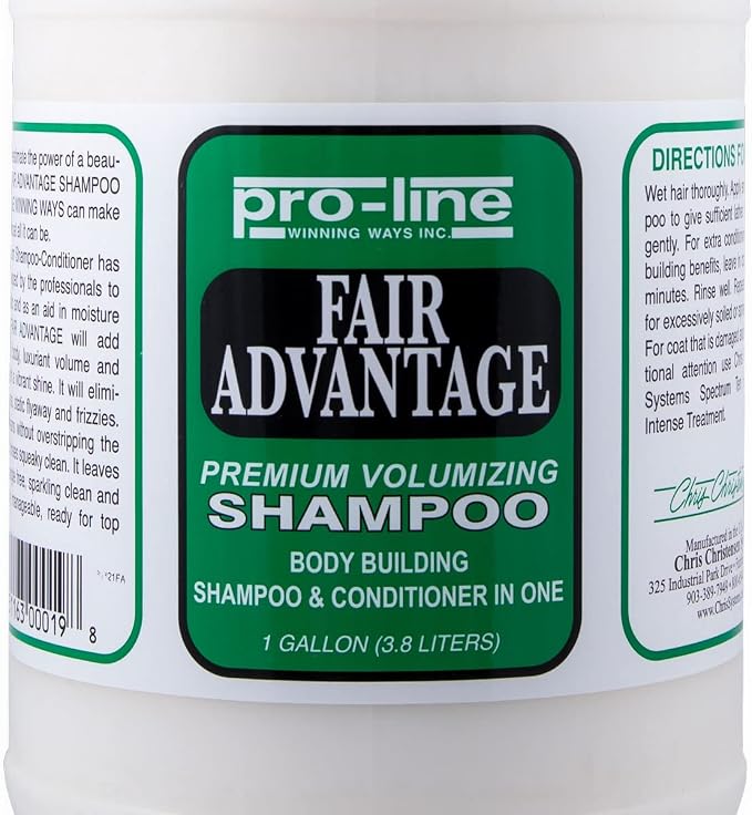 Chris Christensen Pro-Line Fair Advantage Shampoo & Conditioner - Premium Volumizing Shampoo for Dogs - Build Body While Providing Moisture - Anti Static Formula - 2 in 1 Shampoo & Conditioner-Gallon