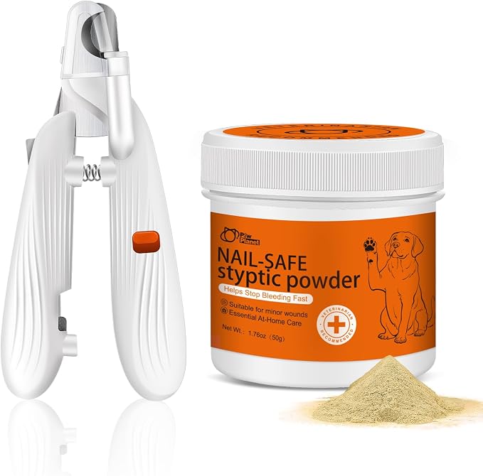 Styptic Powder for Dogs & Cats with Nail Clipper Kit, 1.76 oz | For nail trimming | Easy powder application | Suitable for home grooming routines