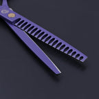 Purple Dragon 7.0 inch Professional Dog Grooming Hair Cutting Scissor | Japan 440C Stainless Steel, for Pet Groomer or Family DIY Use