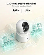 Indoor Camera Wireless, Pet Camera Indoor with Phone App | 4MP Home Cameras Indoor for Dog Kids Elderly Cat, 360° Pan Tilt, Color Night Vision, 2.4/5GHz WiFi, Motion Alerts