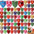 100 Pcs Large Christmas Dog Bandanas Bulk, Pet Costume Accessories by Locmeo