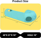 Cat Tunnel, 2-Way Collapsible Cat Tube with Interactive Peek-A-Boo Hole, Toy Ball, and Rope – Ideal for Indoor Cats, Kittens, and Rabbits (Light Blue)