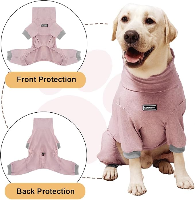Dog Pyjamas PJS Sweater Clothes and Home Clothing Suitable for Medium to Large Breeds of Dogs, Dog Neutering Suits, Extra-Large Stretch Fabric, Four-Legged Clothes(Thin Pink, 2XL)