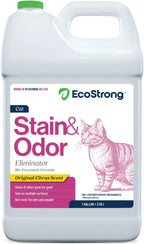 Eco Strong Cat Stain And Odor Remover| Enzyme Urine Odor Neutralizer - Stain Remover for Carpet, Litter Boxes, Bedding, and Laundry [Citrus Scent Gallon Value Size]