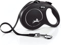 FLEXI® Classic Tape Retractable Dog Leash, Large, 16 ft - Black | German engineered, original flexi leash, durable quality for dogs up to 110 lbs, tangle-free, walking, reliable brake system