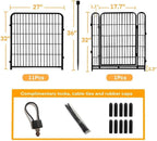 Getlay Garden Fence with Gate 32 in(H)×26.6 Ft(L) 12 Panels, Heavy Duty Iron Animal Barrier Fence for Yard, Suitable for Indoor Pet Fence Or Outdoor Dog Fencing