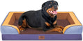 Comfort Expression Orthopedic Dog Bed for Extra Large Dogs with Bolster | Waterproof Dog Couch Bed with Washable Cover & Non-Slip Bottom, Supportive Egg Crate Foam XL Pet Bed, 45x35 Inch