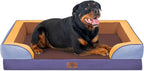 Comfort Expression Orthopedic Dog Bed for Extra Large Dogs with Bolster | Waterproof Dog Couch Bed with Washable Cover & Non-Slip Bottom, Supportive Egg Crate Foam XL Pet Bed, 45x35 Inch